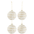 Doos van 4 Kerstballen Glas Wit/Goud Medium - Kerstbal - J-Line - livinglovely.nl