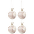 Doos Van 4 Kerstballen Kroon Pluim Licht Roze Glas Medium - Kerstbal - J-Line - livinglovely.nl