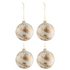Doos Van 4 Kerstballen Marmerlook Glas Wit/Goud Medium - Kerstbal - J-Line - livinglovely.nl