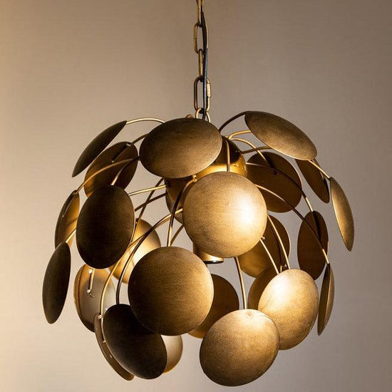 Dotta Ronde Hanglamp - H146 x Ø50 cm - Metaal - Koper PTMD , Hanglamp , PTMD , livinglovely.nl