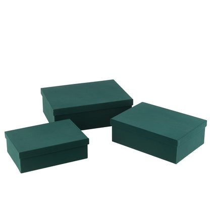 Dozen Rechthoekig Fluweel Papier Groen Set van 3 J-Line