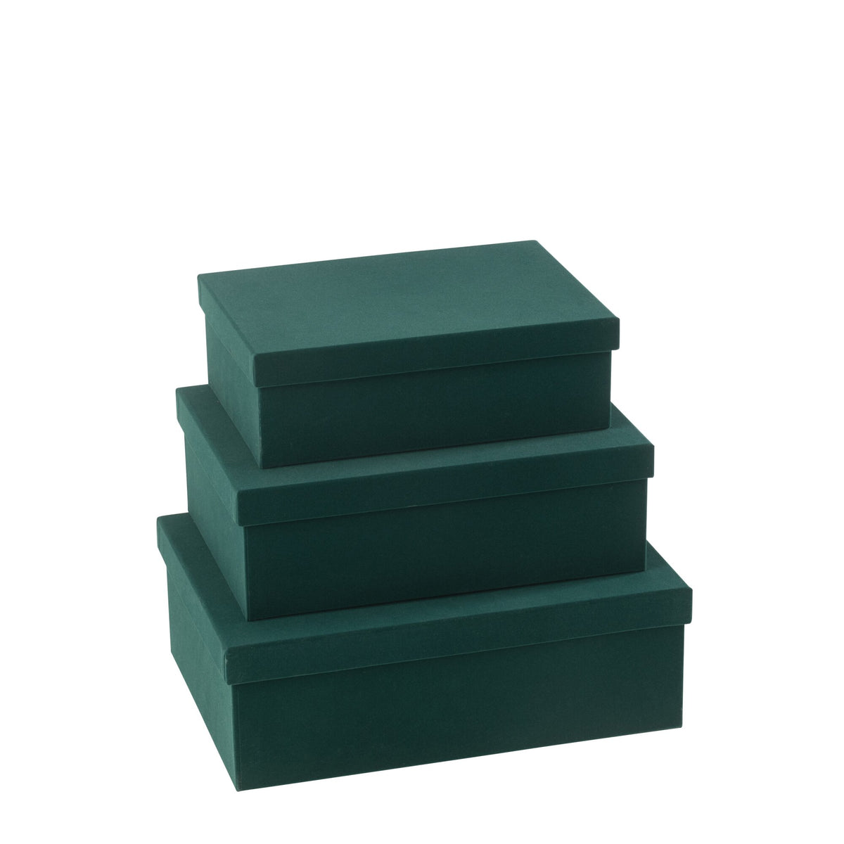 Dozen Rechthoekig Fluweel Papier Groen Set van 3 J-Line