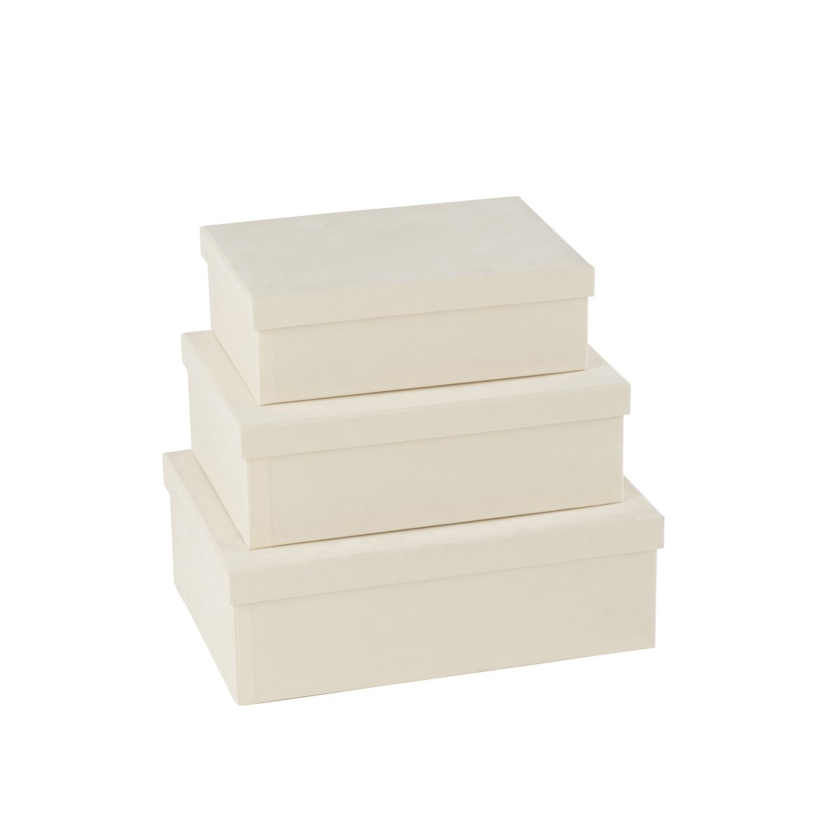Dozen Rechthoekig Fluweel Papier Wit Set van 3 - Cadeauverpakking - J-Line - livinglovely.nl