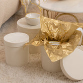 Dozen Rond Fluweel Papier Wit Set van 3 - Cadeauverpakking - J-Line - livinglovely.nl