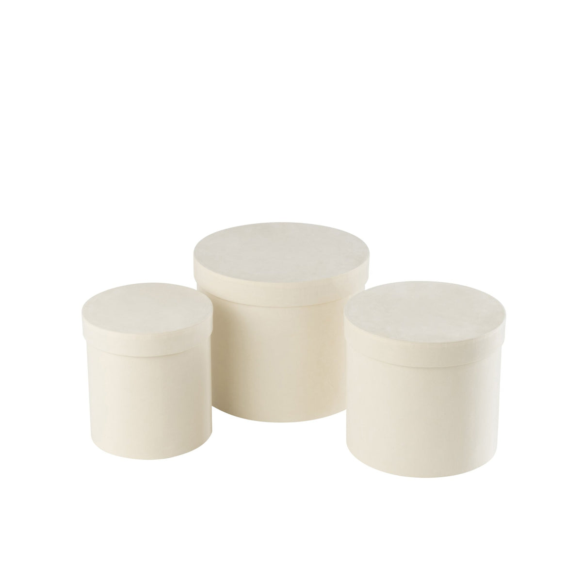 Dozen Rond Fluweel Papier Wit Set van 3 J-Line