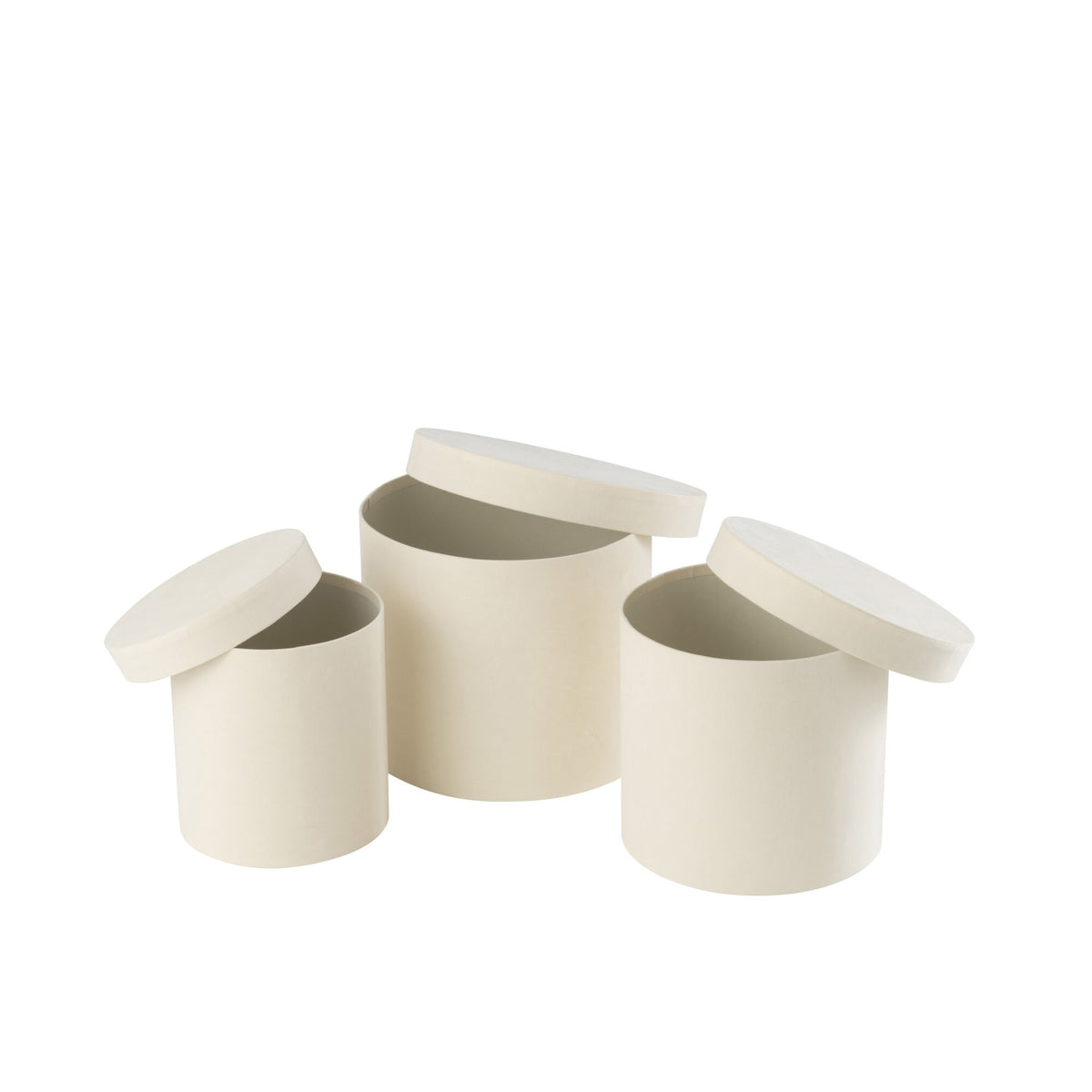 Dozen Rond Fluweel Papier Wit Set van 3 J-Line