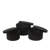 Dozen Rond Plat Fluweel Papier Zwart Set van 3 - Cadeauverpakking - J-Line - livinglovely.nl