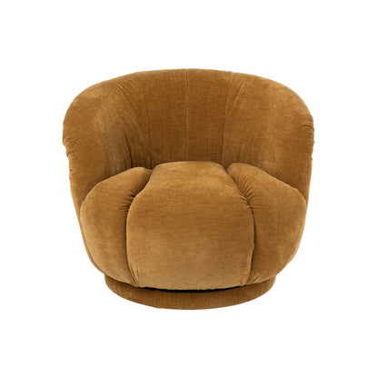 Draaifauteuil Plywood/Stof Mosterdgeel J-Line