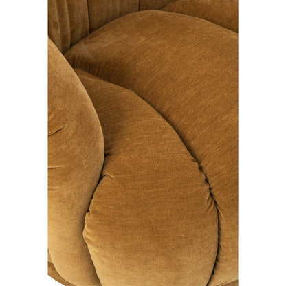 Draaifauteuil Plywood/Stof Mosterdgeel J-Line