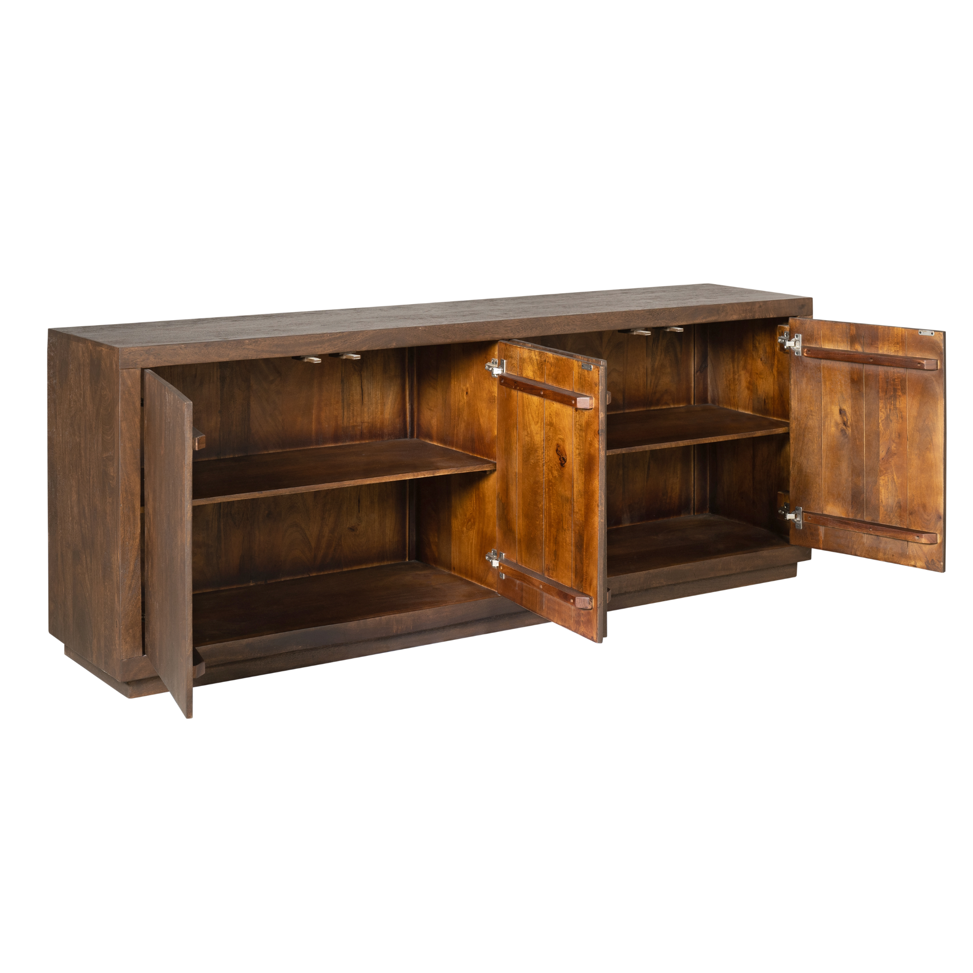 Massief mangohout met warme bruine finish bij het Dressoir Brussel 200cm van Starfurn