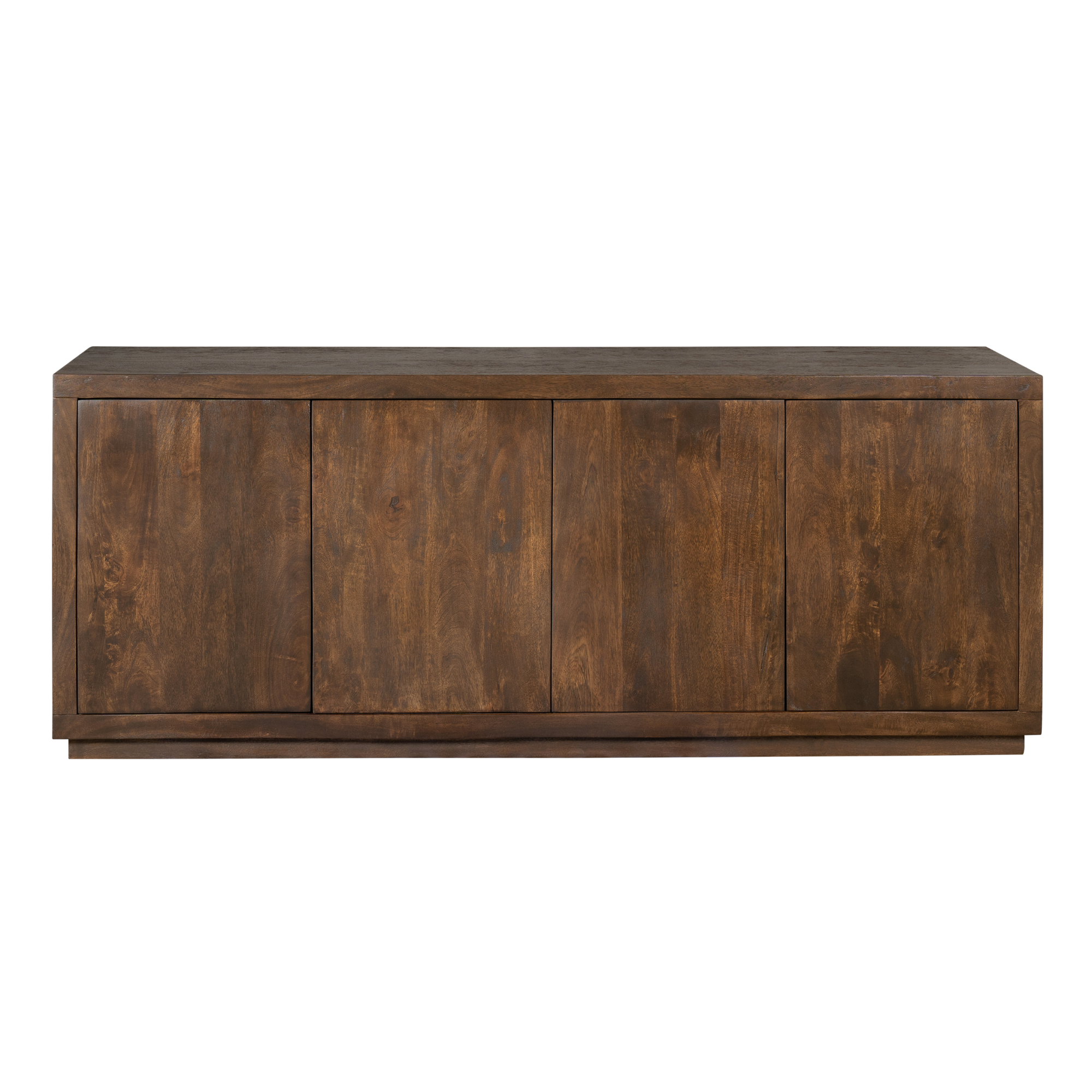 Dressoir Brussel Mangohout Bruin 4 Deuren van Starfurn voor een lange wand in de woonkamer