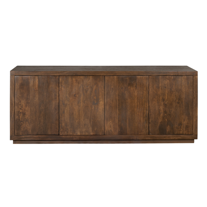 Dressoir Brussel Mangohout Bruin 4 Deuren van Starfurn voor een lange wand in de woonkamer