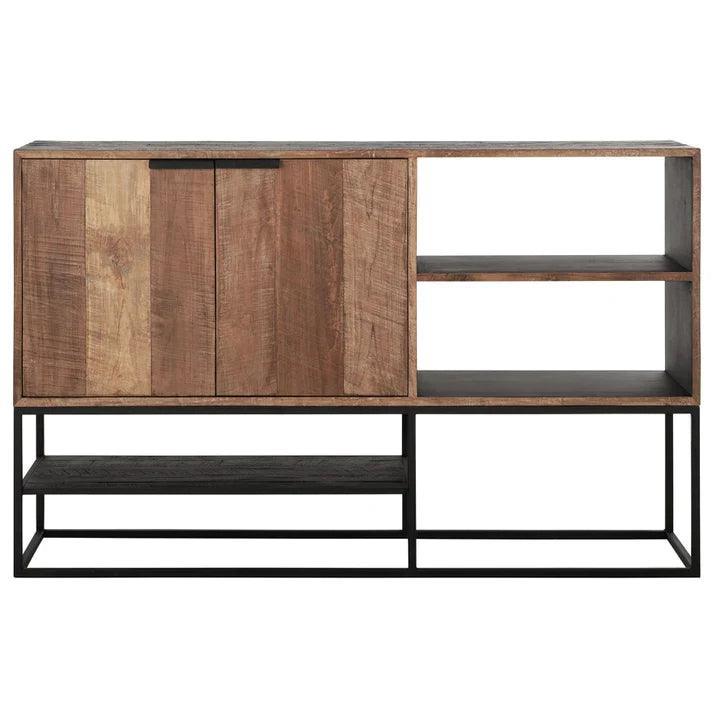 Dressoir Cosmo No.1 Small van DTP Home in gerecycled teakhout met zwart metalen frame