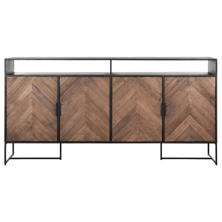 Dressoir Criss Cross No.2 van DTP Home met visgraatpatroon in gemixt hout