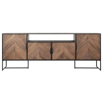 Dressoir Criss Cross No.3 van DTP Home met visgraatpatroon in gemixt hout