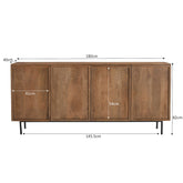 Dressoir Elan Pecan 180cm van massief mangohout