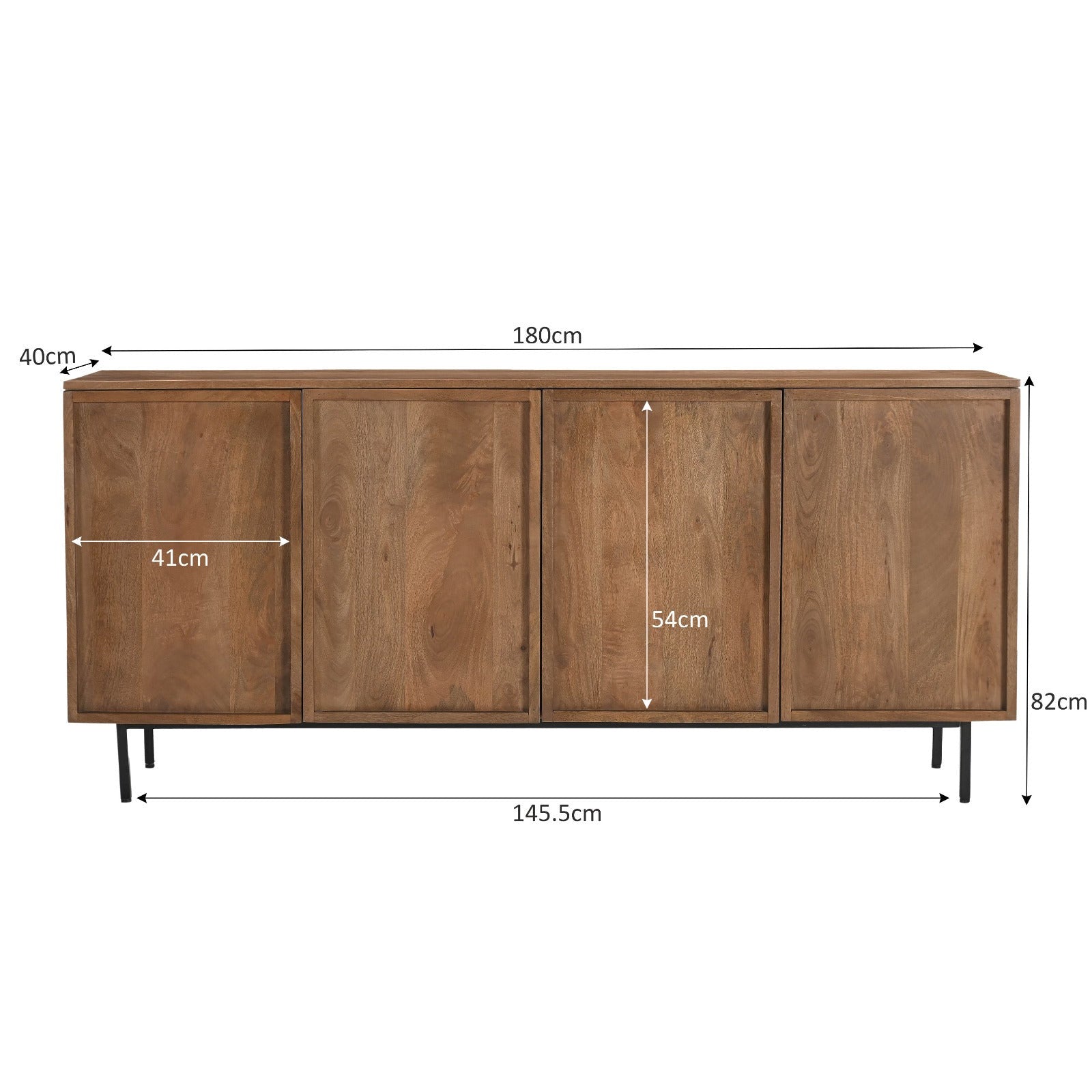 Dressoir Elan Pecan 180cm van massief mangohout