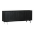 Dressoir Madison 210cm van Starfurn, close-up van de zwarte deuren met verticaal lattenpatroon