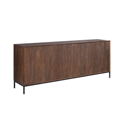 Bovenblad van het Madison dressoir met warme bruine finish
