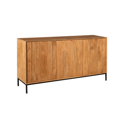 Massief mangohouten bovenblad van het Madison dressoir in naturel