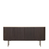 Dressoir Maroon mahonie bruin van voren gezien met vier deuren