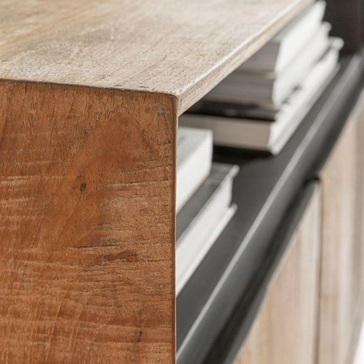 Detail laden en deuren dressoir Metropole gerecycled teakhout