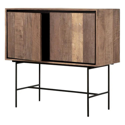 Compact dressoir met 2 deuren en hoge zwarte poten DTP Home