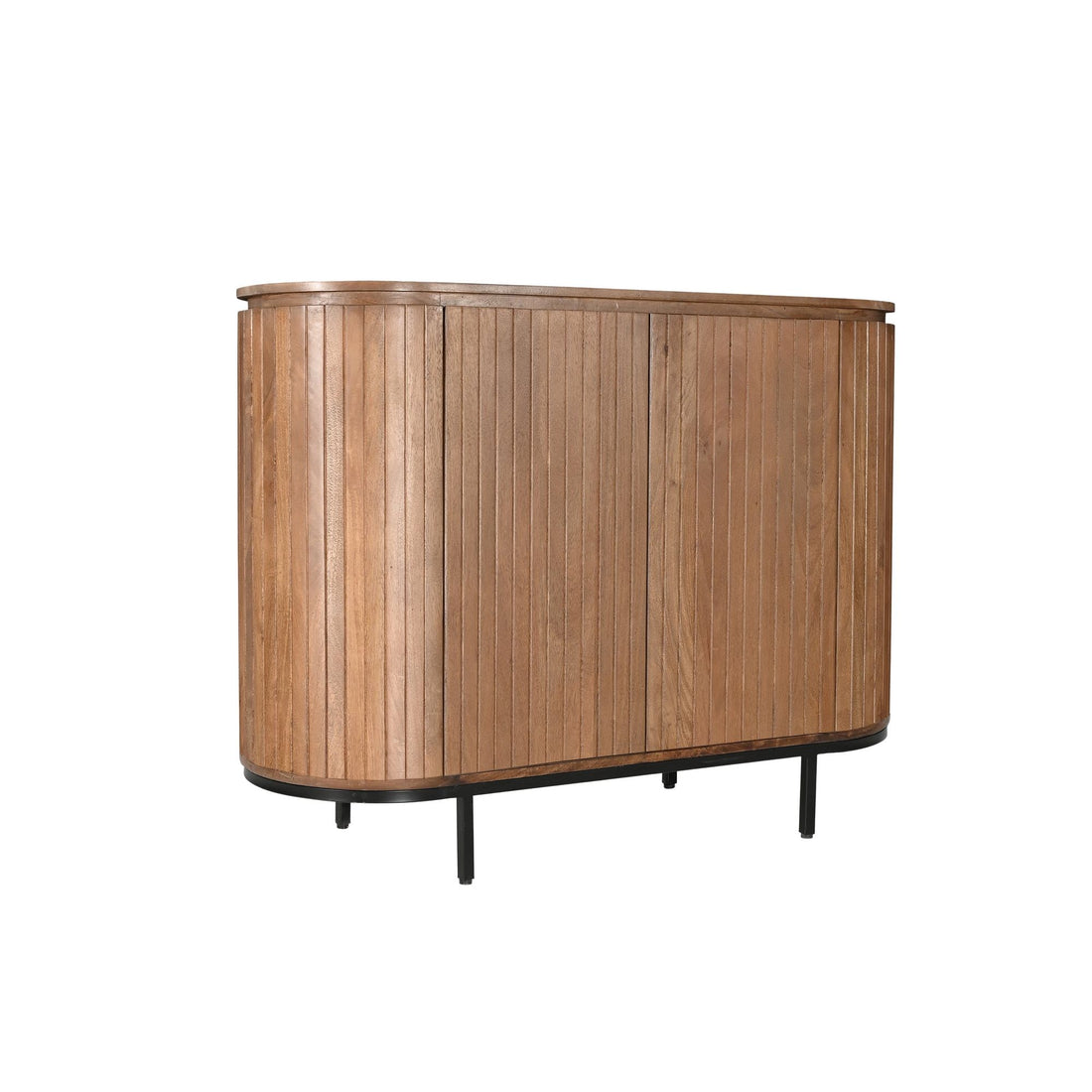 Dressoir Noor van Livingfurn in mangohout Pecan, 115 cm breed met verticaal lattenfront