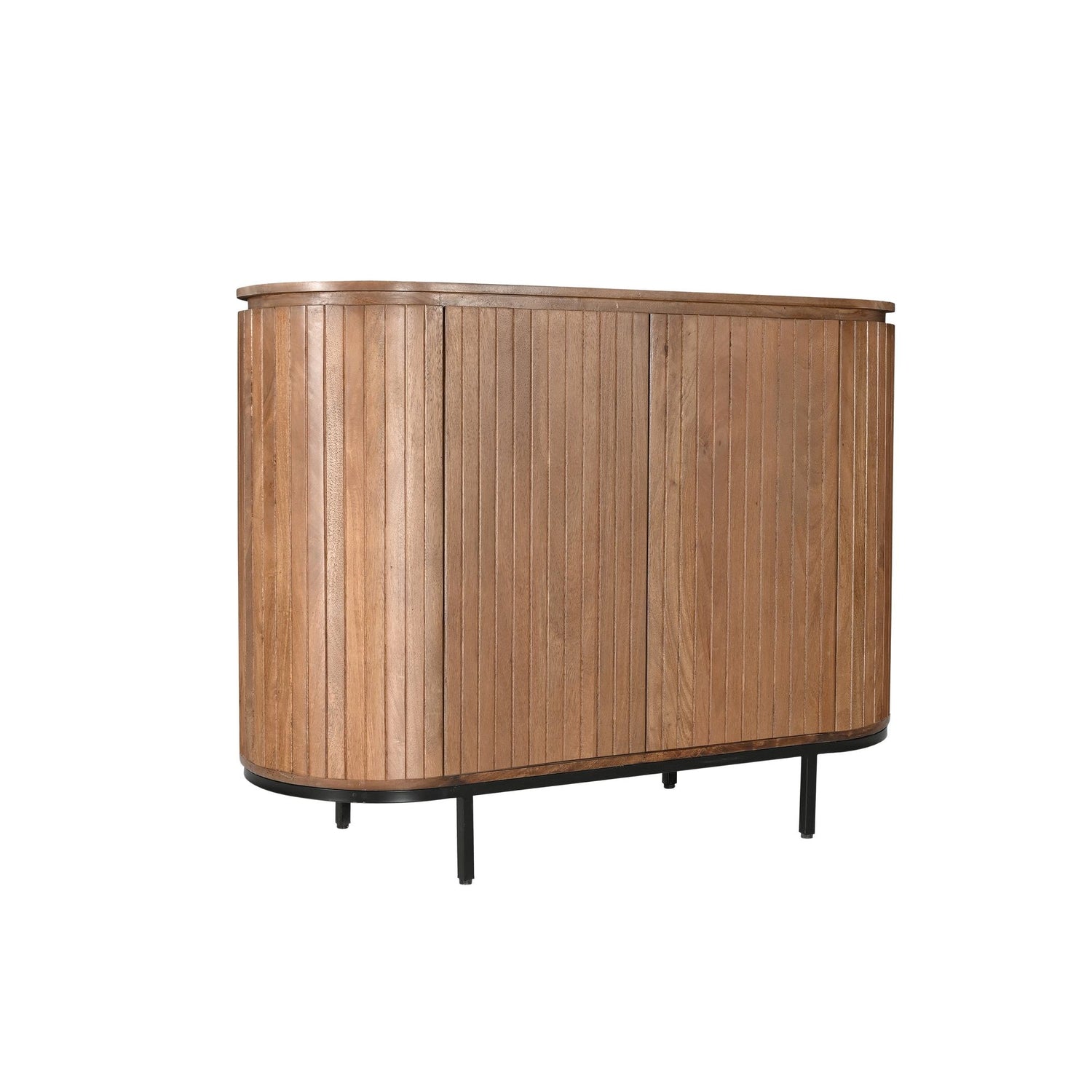 Dressoir Noor van Livingfurn in mangohout Pecan, 115 cm breed met verticaal lattenfront