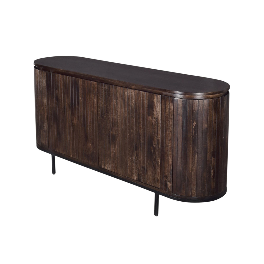 Dressoir Noor van Livingfurn in donker mangohout Walnut, 170 cm breed met vier deuren