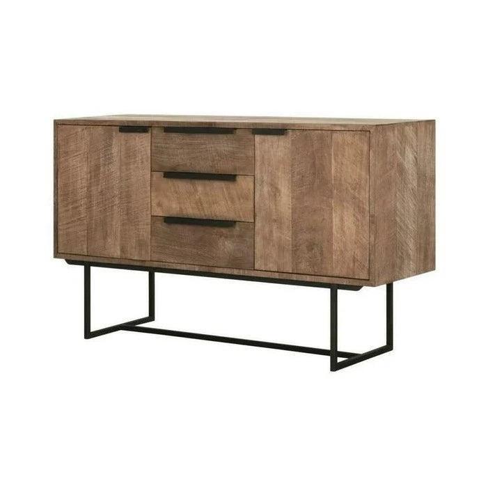 Verweerd teakhouten dressoir met zwart metalen frame Odeon