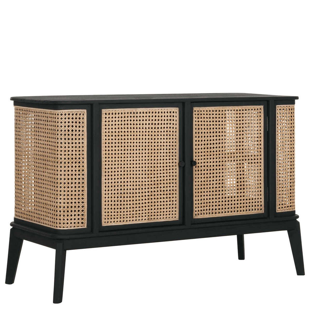 Dressoir Raffles zwart mindi hout 2 deuren 125cm MUST Living