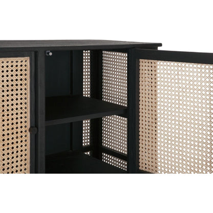 Breed dressoir Raffles met rotan webbing en vier deuren