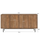 Dressoir Ravenstein Pecan 180cm van massief mangohout