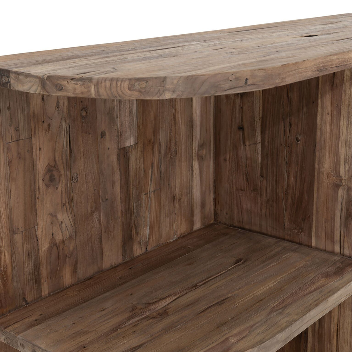 Dressoir Rush rustiek teakhout detail noesten en nerven