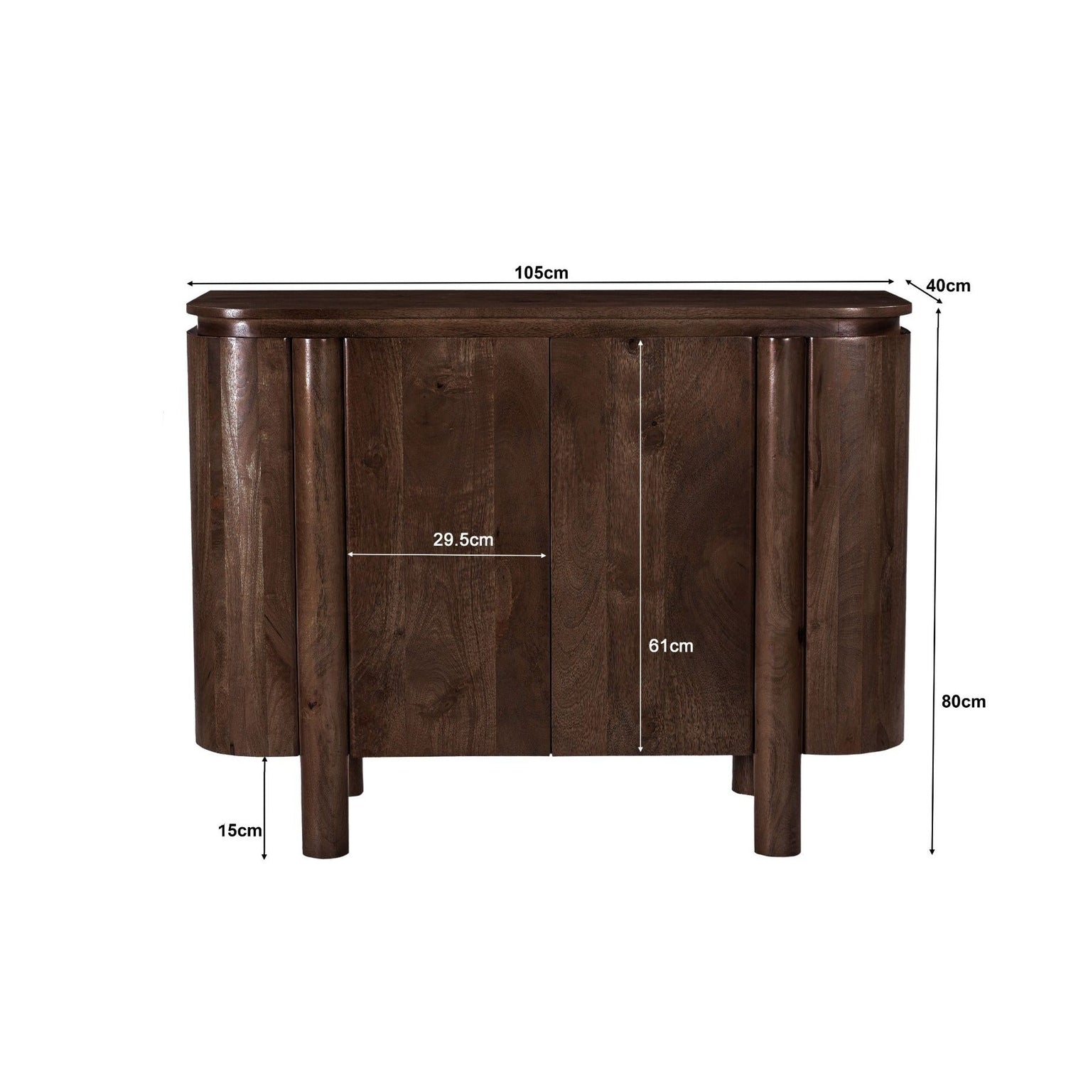 Afmetingen Dressoir Salano 105cm: L105cm x B40cm x H80cm