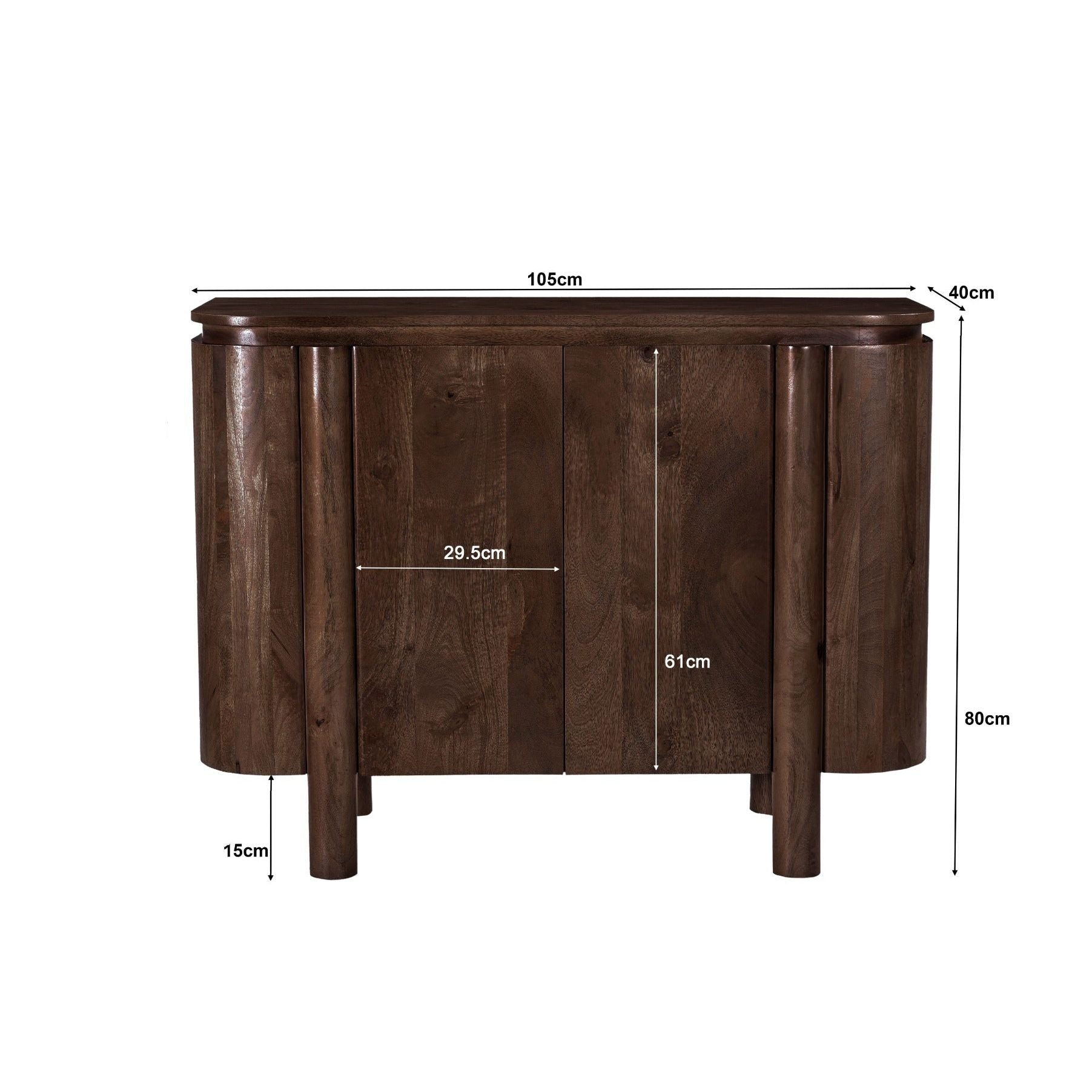 Afmetingen Dressoir Salano 105cm: L105cm x B40cm x H80cm