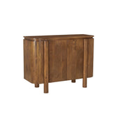Dressoir Salano pecan schuin vooraanzicht met ribbelfronten