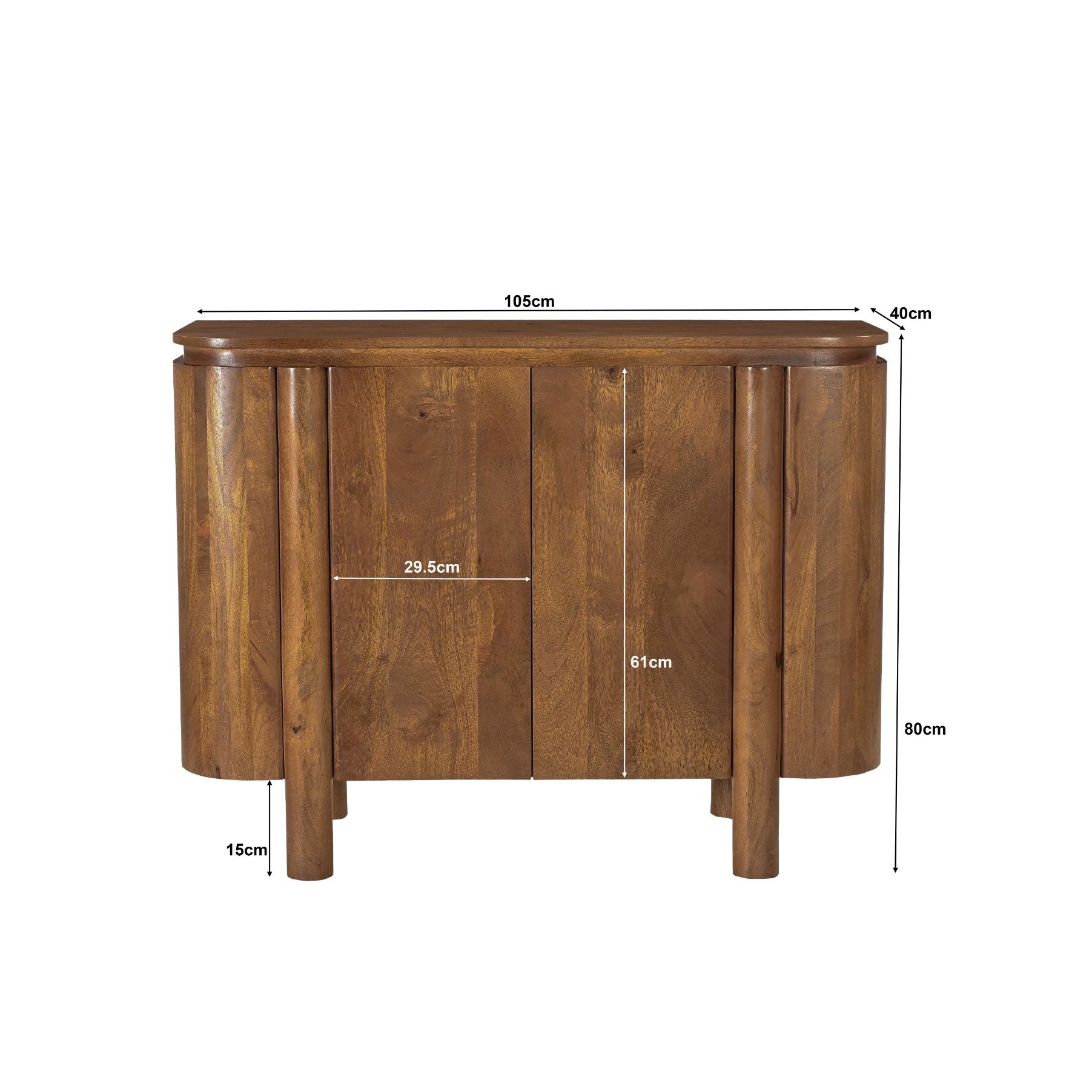 Afmetingen Dressoir Salano 105cm: L105cm x B40cm x H80cm