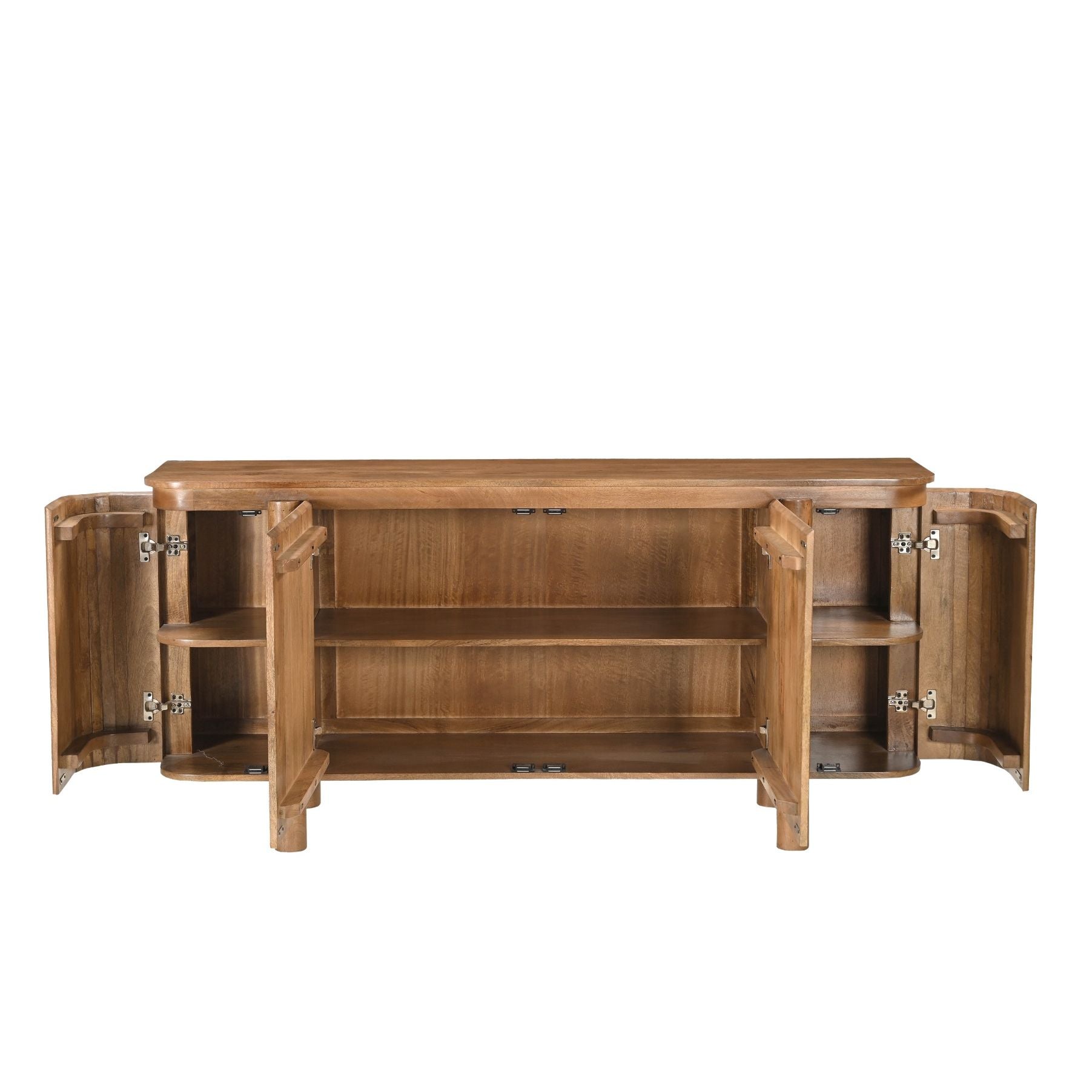 Dressoir Salano pecan met geopende deuren