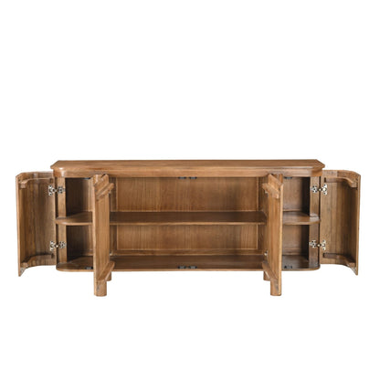 Dressoir Salano pecan met geopende deuren