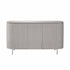 Dressoir Solana Taupe 165cm van Starfurn, mangohouten dressoir met verticaal lattenpatroon, vooraanzicht