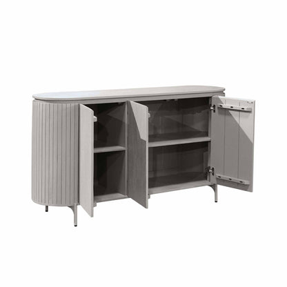 Dressoir Solana Taupe met geopende deurtjes en legplanken