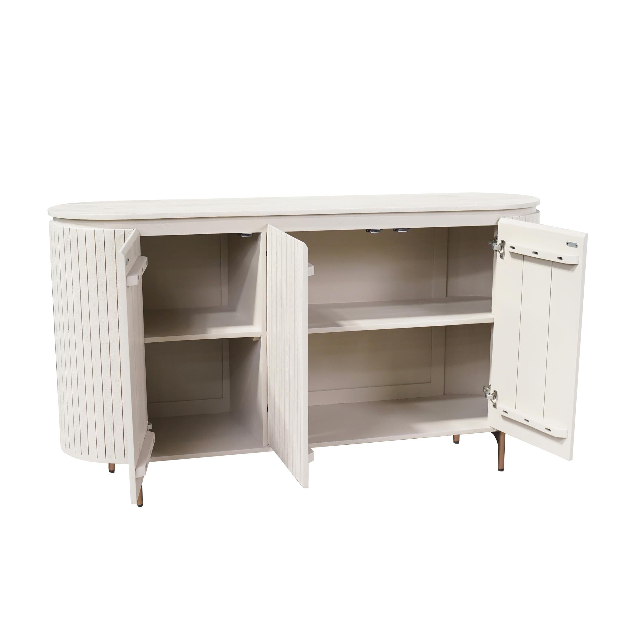 Solana dressoir met geopende deuren en zicht op de legplanken