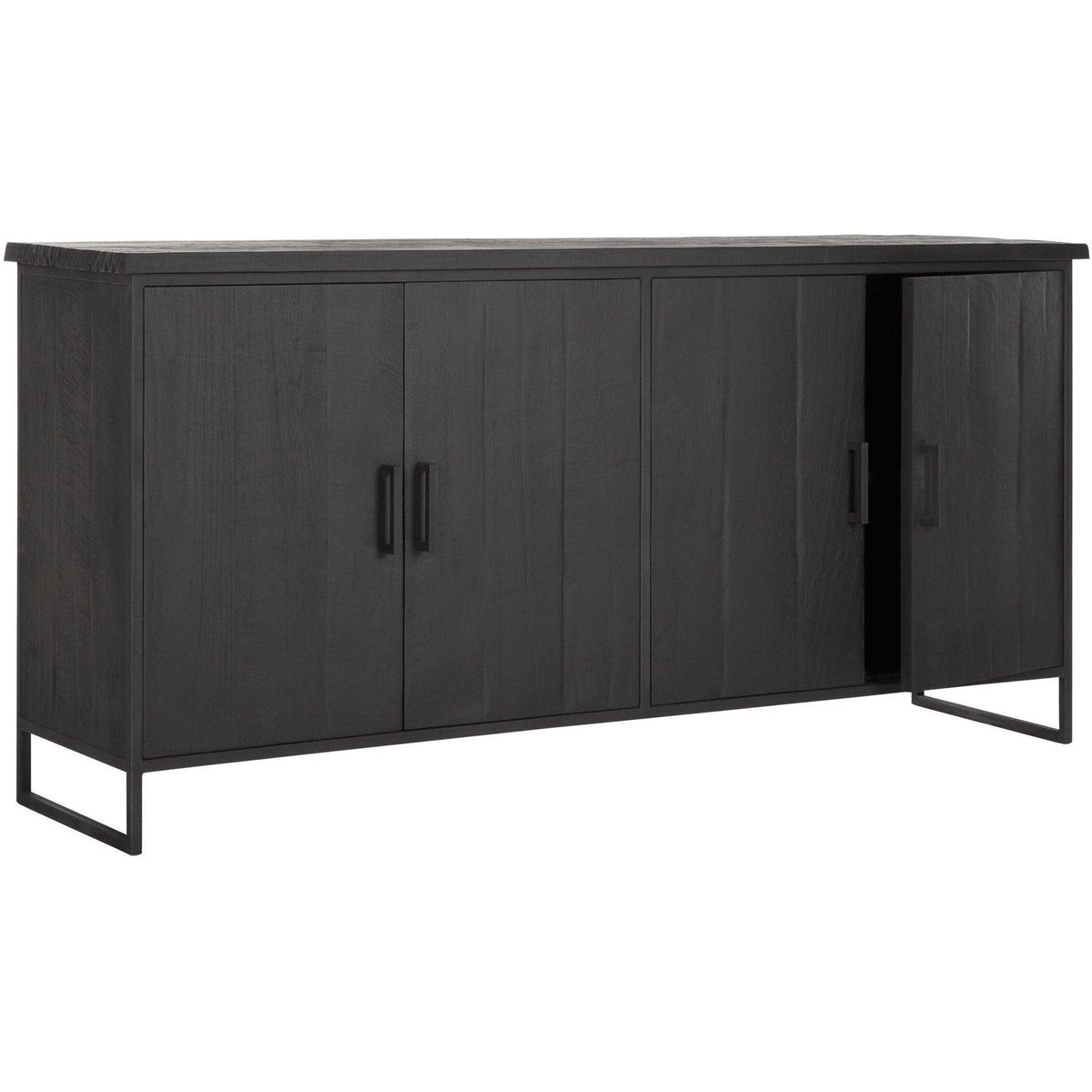 Dressoir Black Beam 190cm zwart teakhout in woonkamer DTP Home