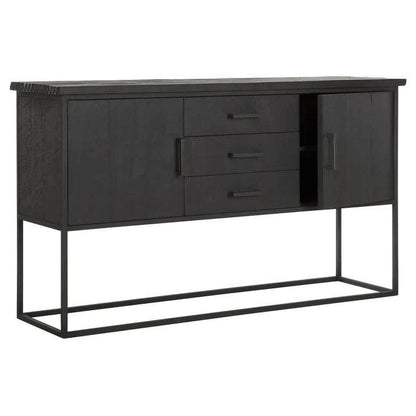 Dressoir Black Beam No.2 zwart teakhout zijaanzicht DTP Home