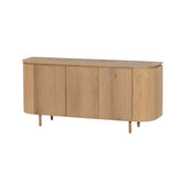Vooraanzicht van het 170 cm brede Tobago dressoir met verticaal lattenpatroon