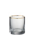 Drinkglas Rand Cilinder Glas Transparant Goud - Glas - J-Line - livinglovely.nl