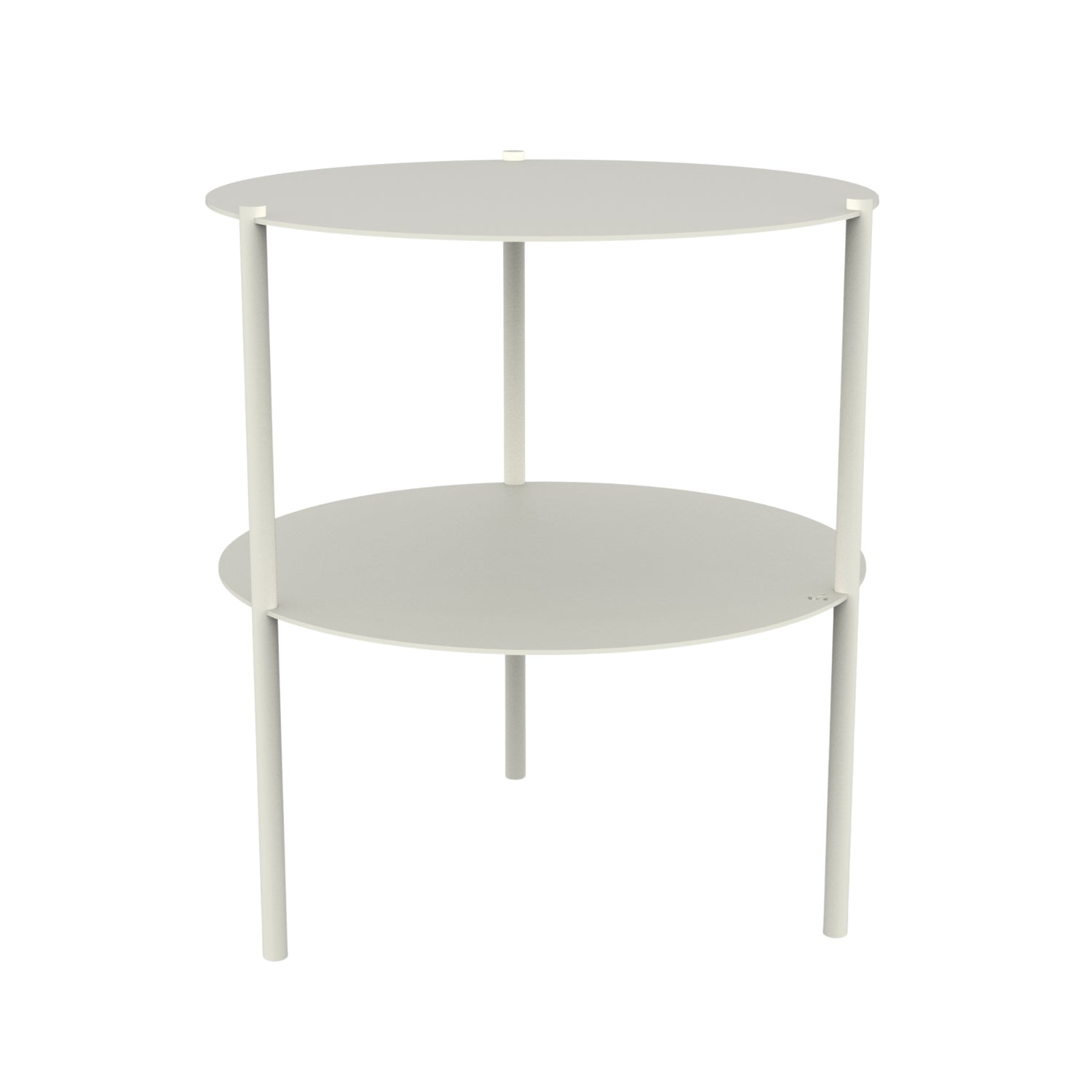 Dualux koffietafel van Steelful in wit staal, volledige productfoto op witte achtergrond