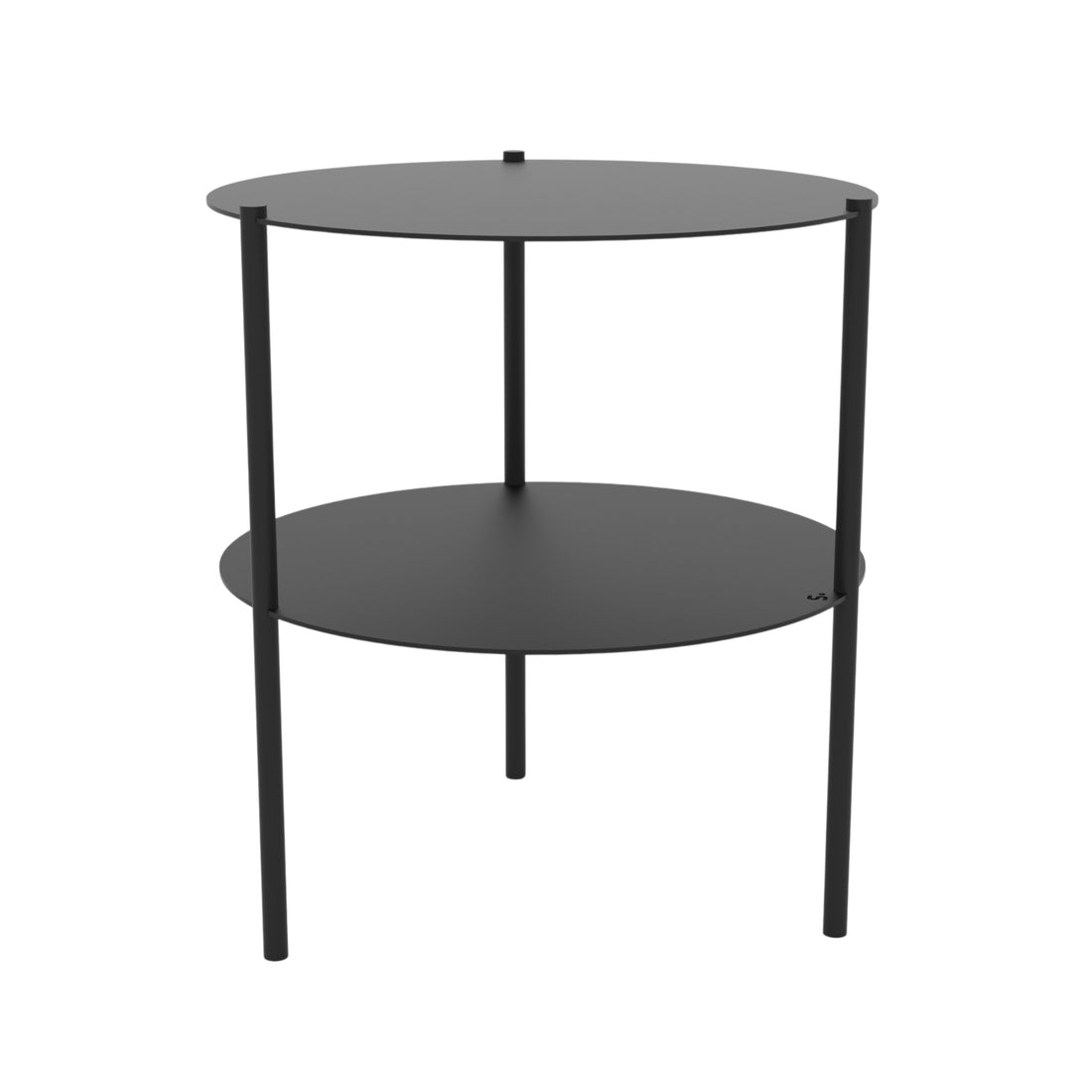 Dualux koffietafel van Steelful in zwart staal, volledige productfoto op witte achtergrond